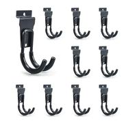 BELLO YON Slatwall Lot de 10 crochets muraux robustes pour latte de garage, crochets muraux pour lattes de garage, noir