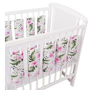 Bello24 - Protection universelle pour lit bébé avec fermeture Velcro en 100 % coton 38 x 30 cm (fleurs, 6)