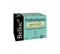Belloc Probiotiques - MAXI FORMAT - Confort digestif - Equilibre de la Flore Intestinale - 4 Souches Microbiotiques - Dès 11 ans - 40 Gélules Végétales