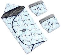 Bellochi Chanceliere Universelle pour Poussette Chanceliere Cosy Bebe Confort - Couverture Siege Auto Bebe 3 et 5 Points Ceinture (Bleu Héron)