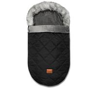 Bellochi Chanceliere Universelle pour Poussette - Chanceliere Cosy et Chaude avec Fermeture Éclair - Capuche Réglable et Col Fourrure Amovible - X-Black