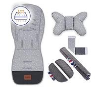 Bellochi Coussin Poussette Universel Été Matelas Poussette Universelle - Coussin Reducteur Poussette Universel et Aéré avec Coussin Anti-Choc -Coton et Velours - Polaris