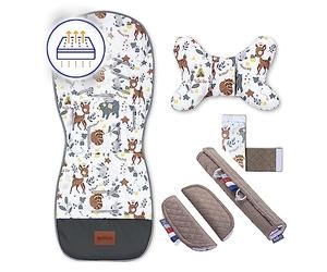 Bellochi Coussin Poussette Universel Été Matelas Poussette Universelle - Coussin Reducteur Poussette Universel et Aéré avec Coussin Anti-Choc -Coton et Velours - Bambi Dream