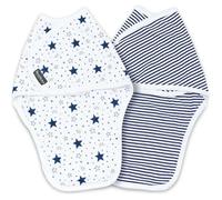 Bellochi Lot de 2 Couverture Emmaillotage Bebe Lange D'emmaillotage 0-3 mois - Coton Doux et Délicat - Bleu