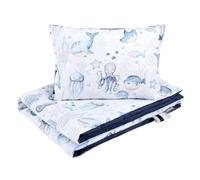Bellochi Parure de lit pour enfant 75 x 100 cm avec rembourrage - Couette pour enfant 70 x 100 cm - Avec coussin - Doux et respirant - En 100 % coton - Verne