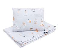 Bellochi Set de Couette Bebe 75x100 cm et Coussin Enfant 30x40cm - Couverture Enfant Réversible et Entièrement Lavable - 100% Coton - Apanatschi