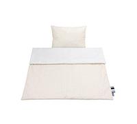 Bellochi Set de Couette Bebe 75x100 cm et Coussin Enfant 30x40cm - Couverture Enfant Réversible et Entièrement Lavable - 100% Coton (Beige Dots)