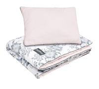 Bellochi Set de Couette Bebe 75x100 cm et Coussin Enfant 30x40cm - Couverture Enfant Réversible et Entièrement Lavable - 100% Coton - Pink Berry