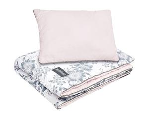 Bellochi Set de Couette Bebe 75x100 cm et Coussin Enfant 30x40cm - Couverture Enfant Réversible et Entièrement Lavable - 100% Coton - Pink Berry