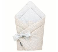 Bellochi Universelle Nid d'ange Bebe - Minky - Réversible Couverture Enveloppante Bébé - en Coton Hypoallergénique - Couverture Cosy Toute l'Année (Beige Dots)