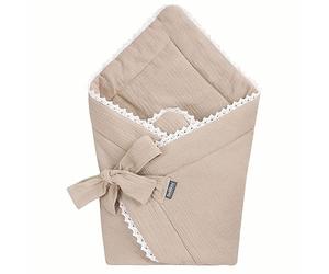 Bellochi Universelle Nid d'ange Bebe - Minky - Réversible Couverture Enveloppante Bébé - en Mousseline Hypoallergénique - Couverture Cosy Toute l'Année - Cuddly Muslin Beige