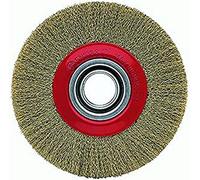 Bellota 50810-10020 - Brosse Circulaire en Fil de Fer pour Décaper - Brosse Rotative en Fil de Fer Laitonné Ondulé et Adaptateurs Multi-axes