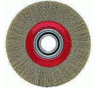Bellota 50810-20025 - Brosse Circulaire en Fil de Fer pour Décaper - Brosse Rotative en Fil de Fer Laitonné Ondulé et Adaptateurs Multi-axes