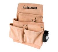 BELLOTA PC4BOL - Sac Porte-Outils en Cuir avec 4 Poches, logement pour Marteau et flexmètre