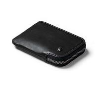 Bellroy Leather Card Pocket Wallet, Portefeuille Zip Slim (Max.15 Cartes, Billets et Poche Monnaie) - Black