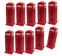 Bells Box 10 x Aimant de Cabine téléphonique de Londres, Aimant en métal Souvenir Britannique, Aimant moulé sous Pression 3D de Cabine téléphonique Rouge