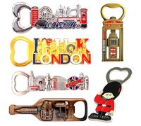 Bells Box Lot de 6 Décapsuleur Souvenir de Londres Aimants Réfrigérateur - Coffret Cadeau de Voyage UK en Métal - Big Ben Bus Rouge, Boîte Téléphone - Décoration Souvenir Touristique Britannique