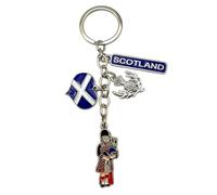 Bells Box Porte-clés drapeau écossais - Porte-clés Piper & Chardon - Cadeau de voyage écossais, porte-clés souvenir de l'Écosse, multicolore, 10 x 6 cm