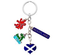 Bells Box Porte-clés souvenir de l'Écosse - Porte-clés à breloques - Drapeau de l'Écosse Écosse Porte-clés - Porte-clés de voiture cadeau Écosse, multicolore, 10 x 6 cm