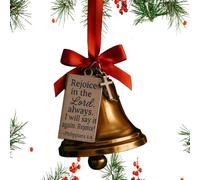 Bells d'arbre de Noël - Ornements de Cloche biblique en métal, Pendentif Religieux, décoration de Vacances de Style rétro, Cloches de Noël en métal, Ornements de Vacances à Pendentif Religieux, Bible