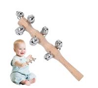 Bells de jingle de poche, bâton de jingle, Percussion Musical Instrument Toy Rattle, Jingle Bells rester avec une poignée en bois pour les concerts de danse anniversaire de performance de scène