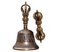 Bells tibétains - figue de main bouddhiste, ensemble bajra | Bol de chant fait à la main Dorje Vajra, de l' du Dharma sacré pour la méditation de temple Yoga de spirituelle, Cad