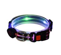 bellv Collier pour chien à LED, collier pour animaux respirant avec trois modes, collier pour chien lumineux imperméable, bande de nuit pour chiens rechargeable par USB pour promenades nocturnes avec