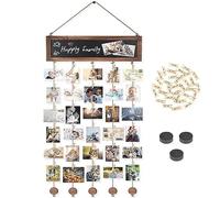 bellv Pêle-mêle à suspendre pour tableau mural, avec 30 clips, porte-cartes, cadre, organisateur de photos, cadre porte-cartes, avec 30 clips, décor bohème pour hôtel