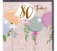 Belly Button Designs Carte de vœux de qualité supérieure pour 80e anniversaire - Or résedagor