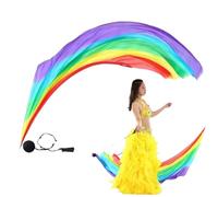Belly Dance Poi Écharpe - Voile en soie député, streamer coloré | Accessoire élégant Flow Arts Requisite, accessoire de cérémonie d'adoration, pièce de formation de scène gracieuse, pratique des