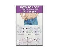 Belly Fat Loss Yoga Poster: 30-Day Home Exercise Sequence Chart for Abdominal Toning, Core Workout and Spiritual Wall Decor(Unframed,12x18inch(30x45cm))