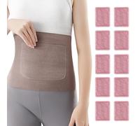 Belly Warmer Belt for Women & Men's Portable Elastic Abdomen Warm Belt with 10 Heat Packs, Thermal Core Support for Skiing, Hiking & Hunting, Invisible Under-Clothing Waist Warmer for Cold Weather