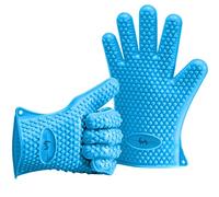 Belmalia 2 Gants de Cuisson en Silicone pour Cuisines et barbecues, Set, Paire, maniques, Gants de Four Bleu