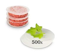 Belmalia ► 500 Feuilles ◄ de Papier Sulfurisé, Papier Cuisson Rond pour Parfaits Burgers, Hamburgers, Cheeseburgers, Fricadelles, Boulettes, Poêle, Barbecue, Anti-adhérent, Sulfurisé, 11cm
