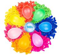 Belmalia 500x Ballon d'eau, Bombes à eau avec Support de Remplissage pour Robinet, coloré, facile à remplir