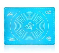 Belmalia Grande Tapis de Pâtisserie, de Cuisson, de Rolleau Résistant à la Chaleur, Silicone pour Votre Pizza, Pâte, Fondant, Cuisine 50x40cm Bleu