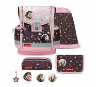 Belmil Classy Plus 405-78/AG/S) Ensemble de 5 cartables avec sangle de poitrine, Champion Horses, 36 x 27 x 16 cm
