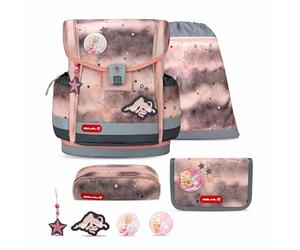 Belmil Classy Plus 405-78/AG/S Ensemble de cartable 5 pièces avec sangle de poitrine, Ballet rose, 36 x 27 x 16 cm
