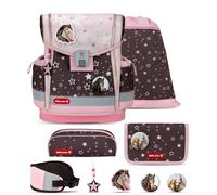 Belmil Classy Plus 405-78AG/S/H Ensemble cartable 6 pièces avec ceinture supplémentaire, Champion Horses, Mittelgroße