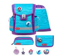 Belmil Classy Plus 405-78AG/S/K Lot de 6 cartables avec porte-clés supplémentaire, Under The Sea, Ensemble cartable