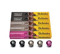 Belmio Capsules Nespresso Compatibles, Pack Cafés Corsés, Capsules de café torréfiées, Goût intense, Intensité 8 à 12, Qualité belge authentique, 3 variantes de saveurs, 50 unités.