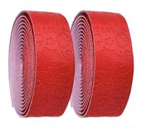 Belnotelt Bande antidérapante pour guidon de vélo de route - Absorbe les chocs - Avec structure pour une longue distance - Confortable - En silicone souple - Pour barre de guidon - Rouge