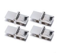 Belnotelt Charnières en verre de douche double face à 180 degrés en alliage de zinc réglables de 5 mm à 8 mm pour salle de bain, portes d'armoire à vin, supports de montage en verre, mécanisme de