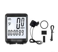 Belnotelt Compteur de vitesse de vélo étanche avec rétroéclairage LED Grand écran KM/H Auto Scan Chronomètre pour VTT Vélo de route (Blanc fil)