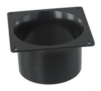 Belnotelt Connecteur à bride murale ABS de 75 à 120 mm pour tuyau de ventilation, sortie à bride droite noire pour systèmes de ventilation d'air frais d'intérieur (100 mm)