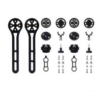 Belnotelt Lot de 2 supports d'ordinateur de vélo en nylon, compatibles avec œil de chat, adaptateur pour caméra d'action, support d'extension de guidon robuste et imperméable (lot de 2, noir)