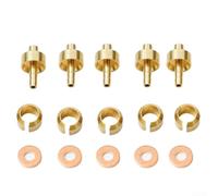 Belnotelt Lot de 5 manchons et aiguilles à cinq lignes pour systèmes de freinage Hope, ensemble de raccords en métal doré avec rondelles, outil pour installation de tuyau sur E4 X2