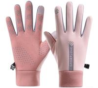 Belnotelt Paire de gants en polaire thermique coupe-vent imperméables pour écran tactile pour vélo, extérieur, hiver, poignets étendus antidérapants au niveau de la paume (A)