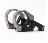 Belnotelt Potence à montage direct, pour fourche à double couronne DH VTT guidon de 35 mm, alliage d'aluminium CNC, anodisation longue, pour une durée de vie de vie noire et argentée (argent-noir)