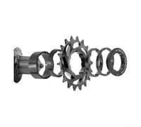 Belnotelt Roue libre à vitesse unique pour VTT et vélos à pignon fixe, pignon en alliage d'aluminium 16T 18T avec entretoises et anneau de verrouillage, kit de conversion (noir 16T)